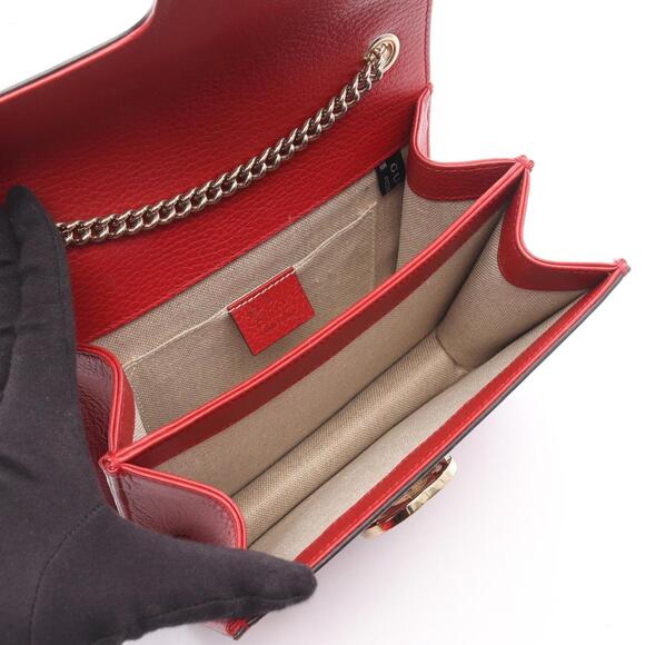 GUCCI Authentic Red Leather Shoulder Bag - Picture 3 of 7